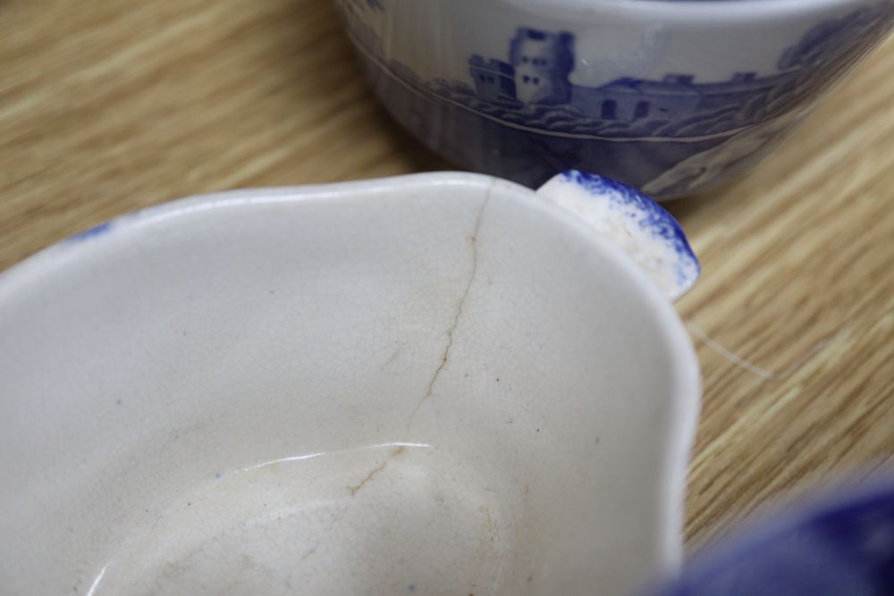 A group of Copeland Spode and other blue and white ceramics